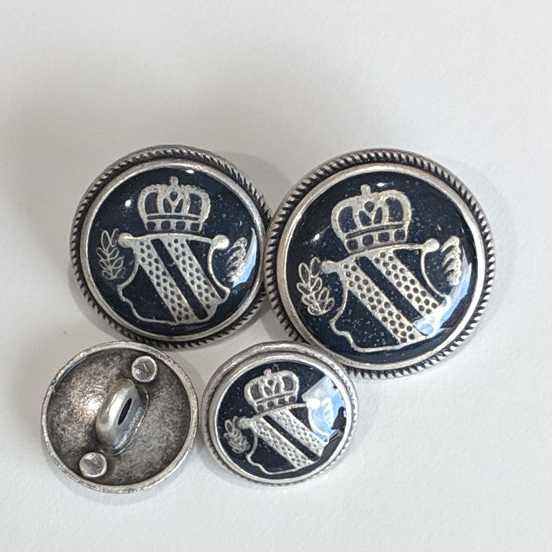 Explore our selection of items that will assist you become the very best  version of you Blazer Buttons with Shield / Antique Silver / Black Epoxy